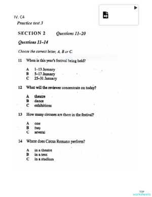 Cambridge 4 Listening Practice Test 3+4 ( Section 2 ). Bài tập tương ...