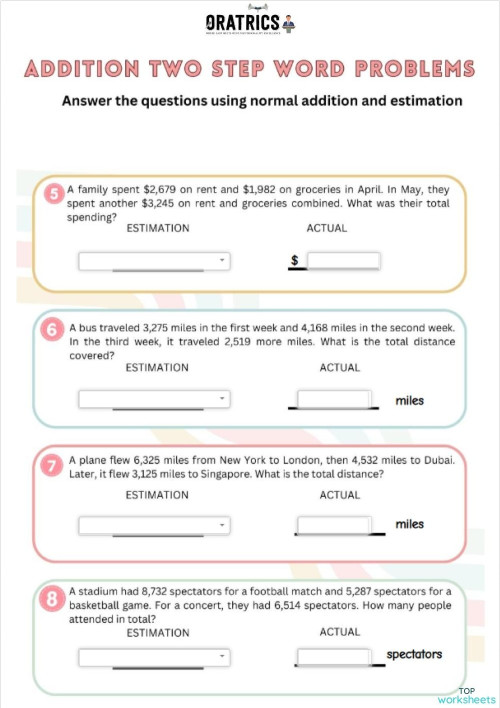 Column Addition FF. Interactive worksheet | TopWorksheets