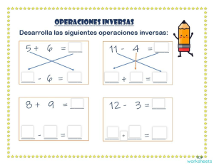 Operaciones Inversas Suma Y Resta Worksheet Clasificacion De 1080x1920
