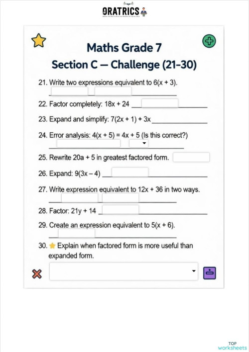 Math: interactive worksheets and online exercises | TopWorksheets