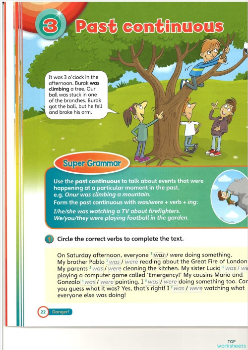 Practise book - Unit 3 -Past continuous. Interactive worksheet ...