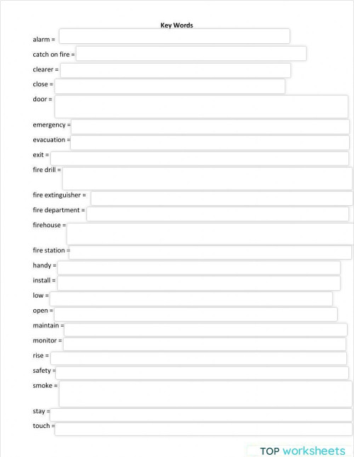 Fire safety. Interactive worksheet TopWorksheets