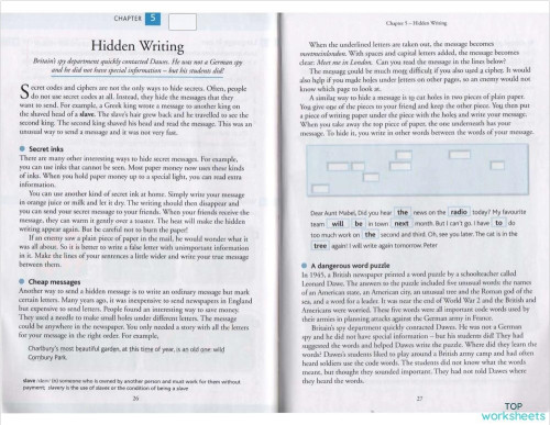 Secret codes chapters 5-6 AND READING ACTIVITIES. Interactive worksheet ...