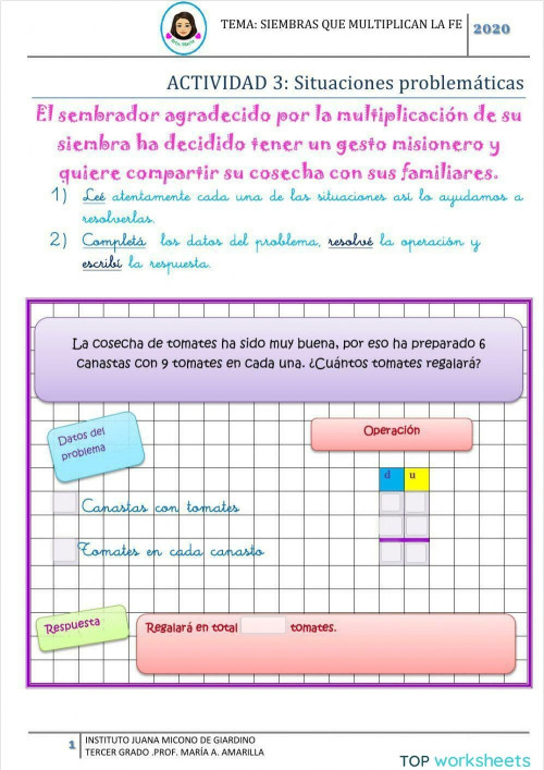 Situaciones problemáticas. Ficha interactiva | TopWorksheets