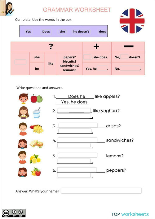 The verb to like. Ficha interactiva | TopWorksheets