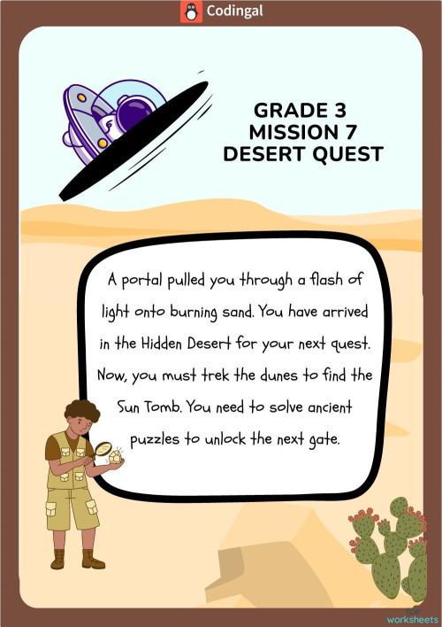 M_G03_T7_Desert_Quest. Interactive worksheet | TopWorksheets