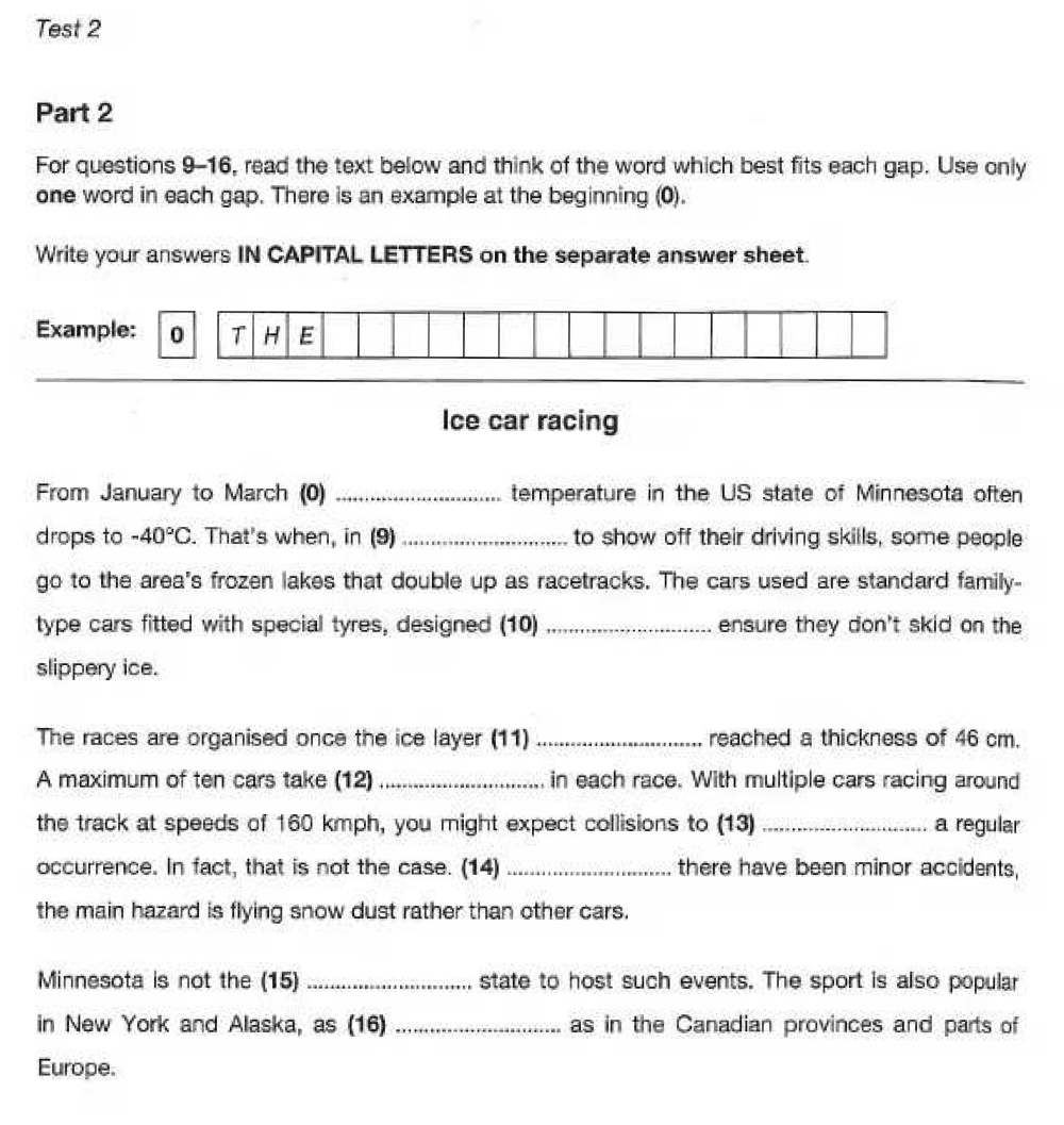 B2 FIRST (4 2021) READING & USE OF ENGLISH PART 2. Interactive ...