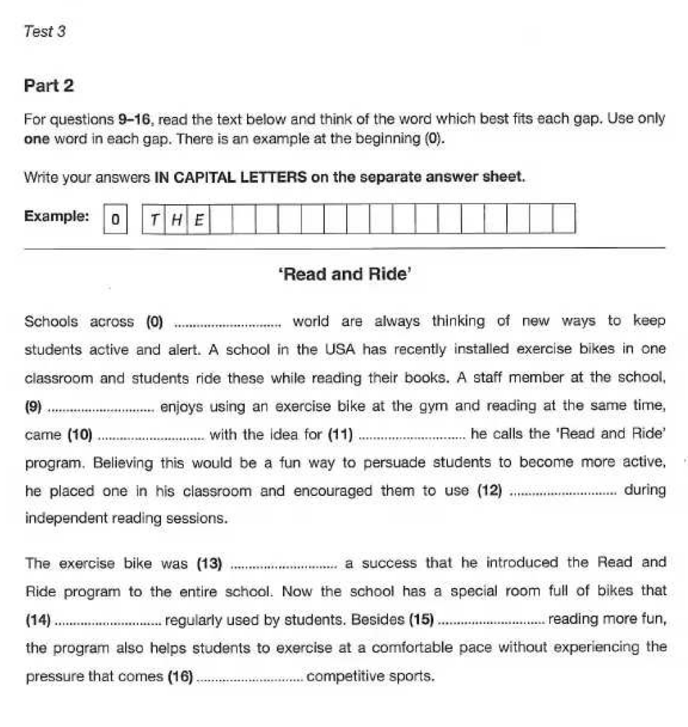 B2 FIRST (4 2021) READING & USE OF ENGLISH PART 2. Interactive ...