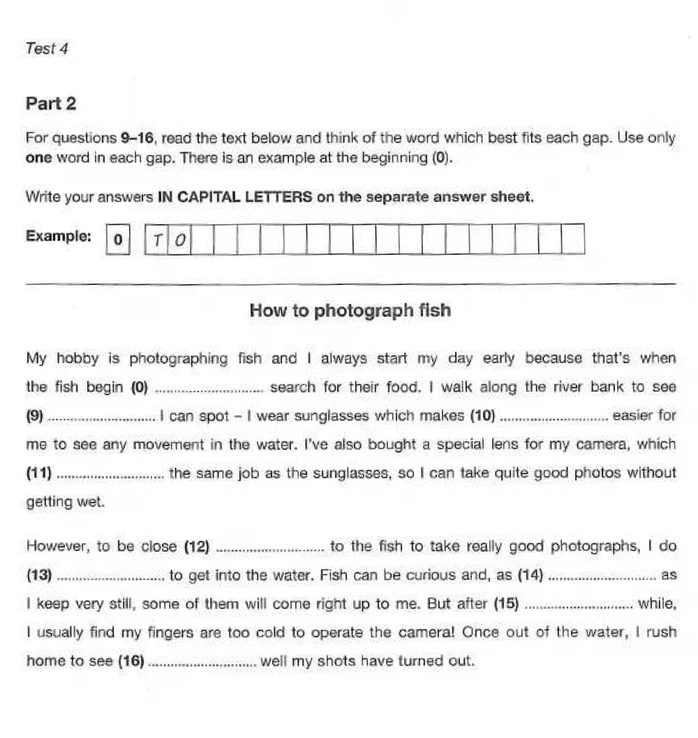 B2 FIRST (4 2021) READING & USE OF ENGLISH PART 2. Interactive ...