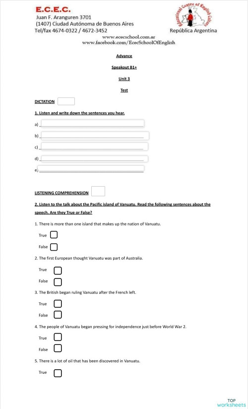 TEST: interactive worksheets and online exercises | TopWorksheets
