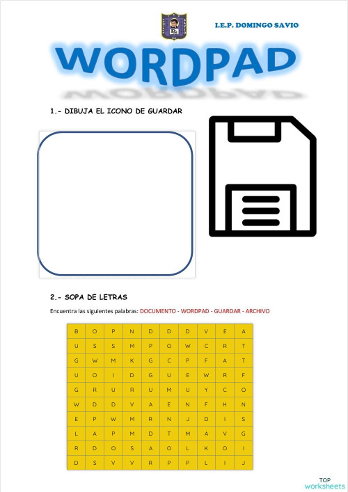 PRUEBA DE WORDPAD II. Ficha interactiva | TopWorksheets