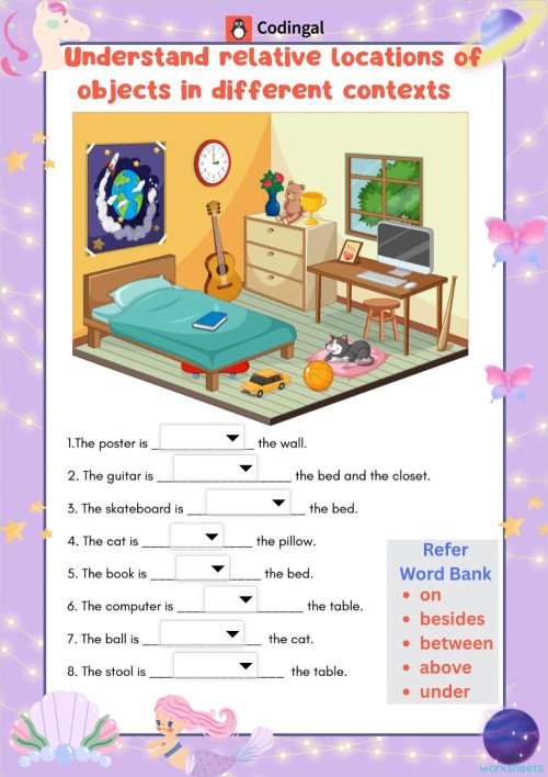 Understanding Position: interactive worksheets and online exercises ...