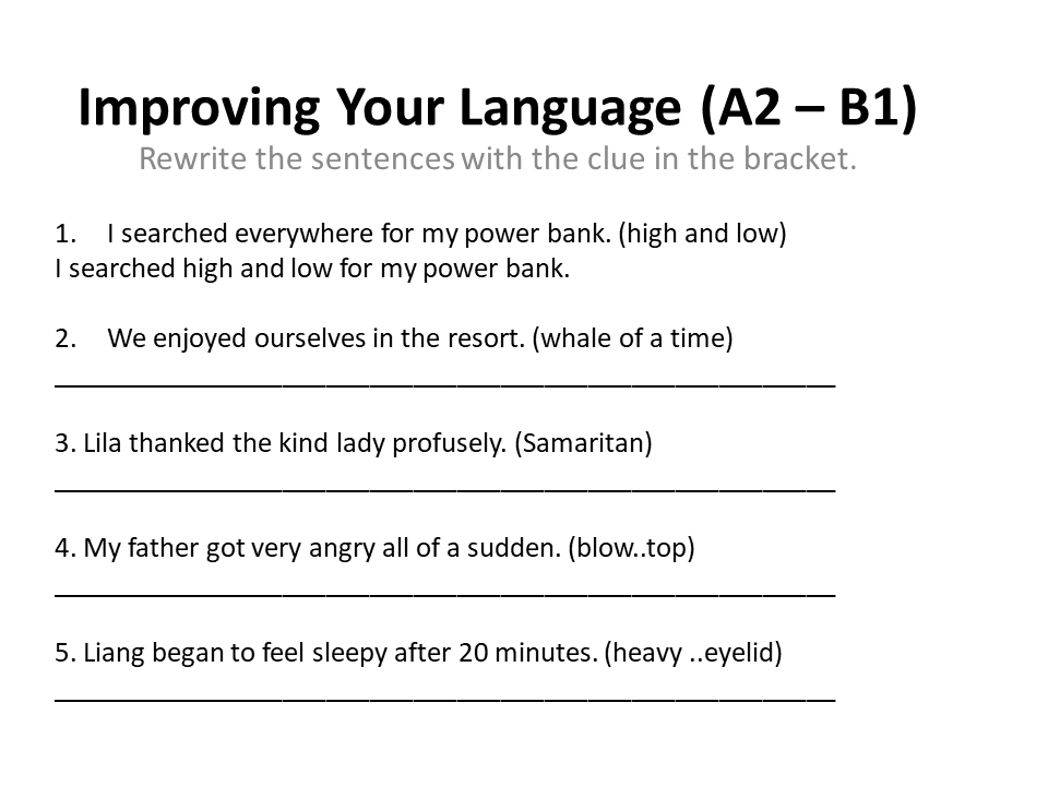 Improving Language A2- B1. Interactive worksheet | TopWorksheets