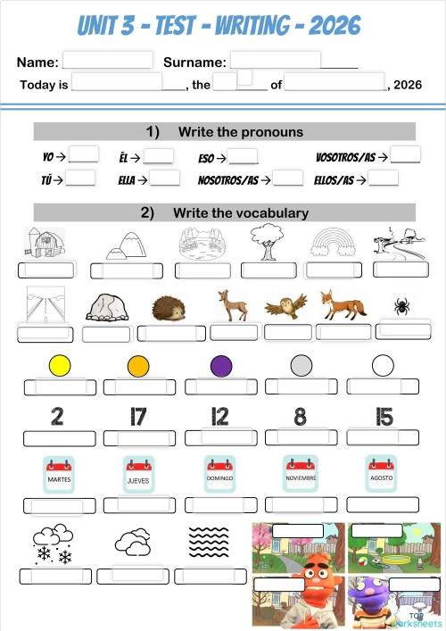 2º Unit 3 - WRITING (2026)。互动练习册 | TopWorksheets