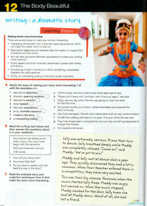U12 Writing a dramatic story. Interactive worksheet | TopWorksheets