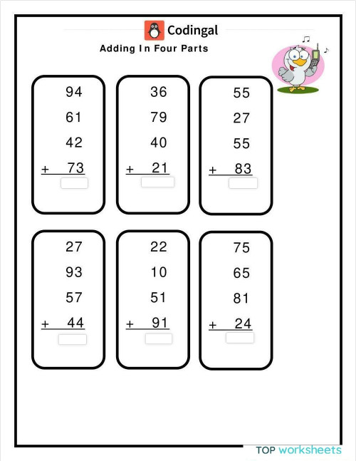 Count in 4 parts. Interactive worksheet | TopWorksheets