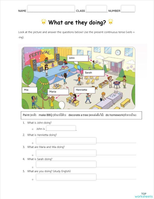 What are you doing writing. Interactive worksheet | TopWorksheets