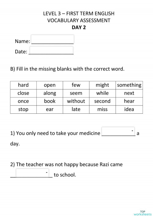 vocabulary interactive worksheets and online exercises topworksheets