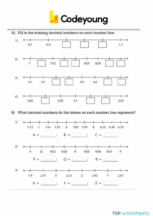 Comparing and Ordering decimals Concept CW. Interactive worksheet ...