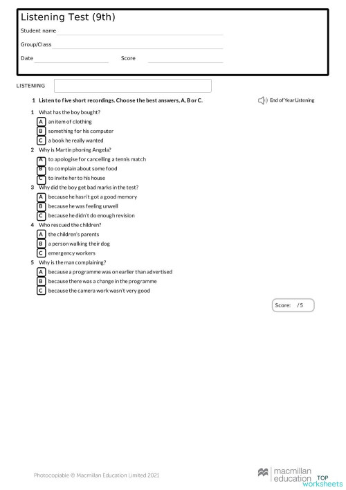 listening-test-ii-term-interactive-worksheet-topworksheets