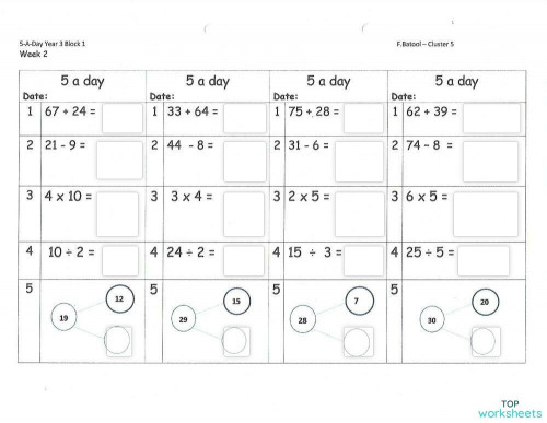 mathscellent week 2. Interactive worksheet | TopWorksheets