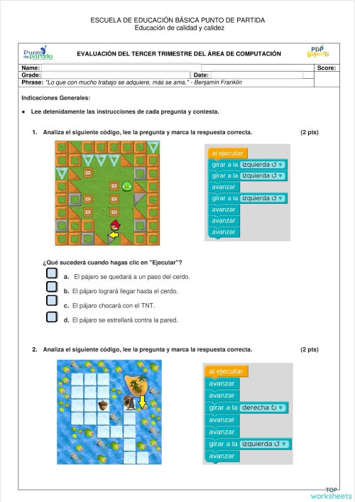 Evaluación fourth, fifth, sixth. Ficha interactiva | TopWorksheets