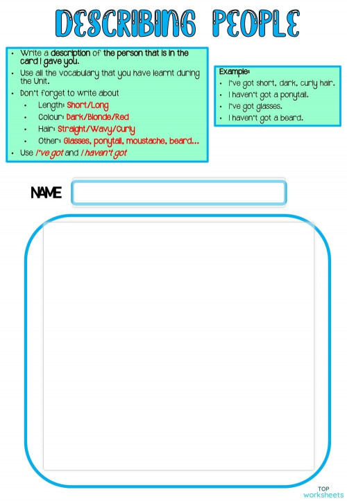 Describing people. Interactive worksheet | TopWorksheets