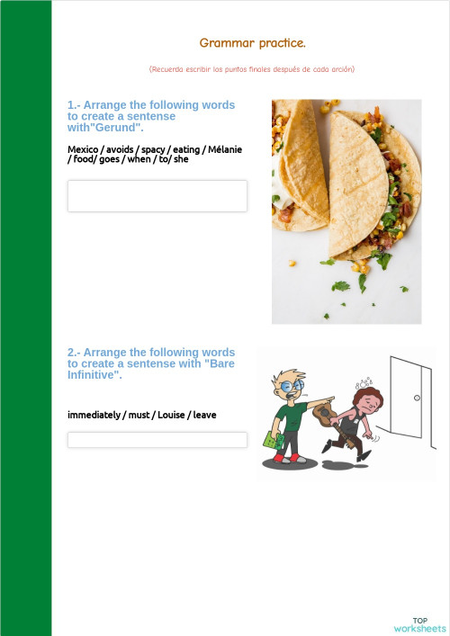 Grammar Practice Interactive Worksheet Topworksheets