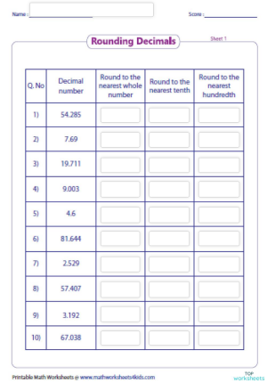 decimal numbers interactive worksheets and online exercises topworksheets