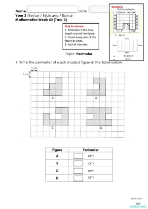 Perimeter (Perimeter of figure and rectangle). Interactive worksheet ...