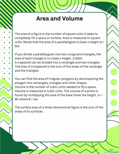 Volume: interactive worksheets and online exercises | TopWorksheets