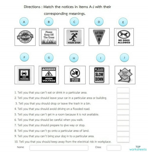 Notice M.2. Interactive worksheet | TopWorksheets