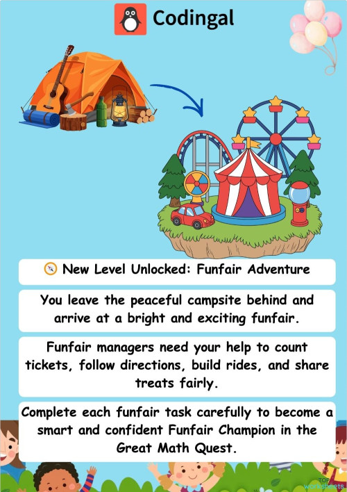 M_G01_T08_The_Funfair_Adventure. Interactive worksheet | TopWorksheets