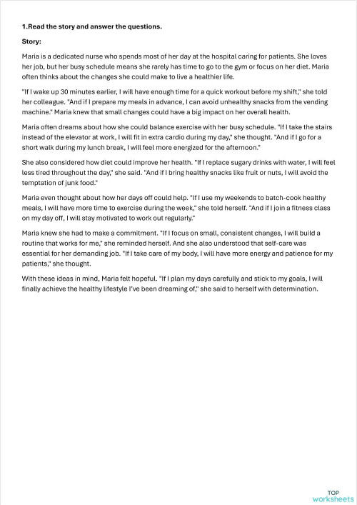 Reading Comprehension 1st Conditional Gym Vocab. Interactive worksheet ...