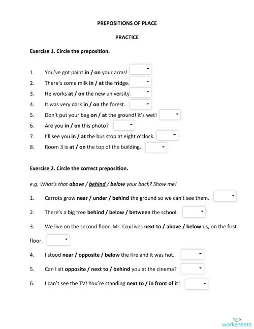 Week 25 - Practice. Interactive worksheet | TopWorksheets