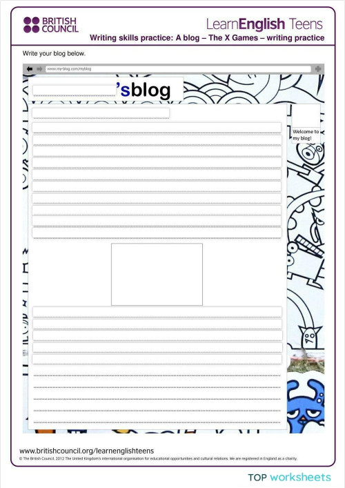 writing blog. Interactive worksheet | TopWorksheets