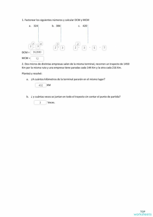 DCM Y MCM. Ficha interactiva | TopWorksheets