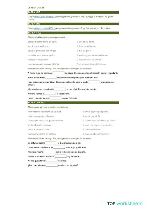 Beste: interactive worksheets and online exercises | TopWorksheets