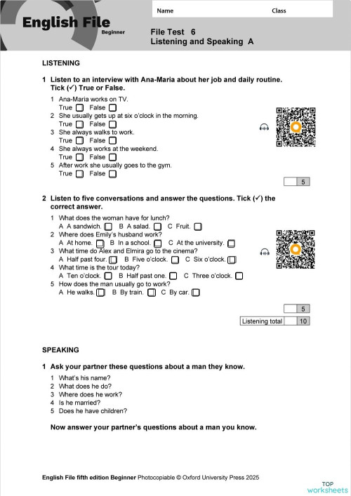EasySpeaking. Interactive worksheet | TopWorksheets