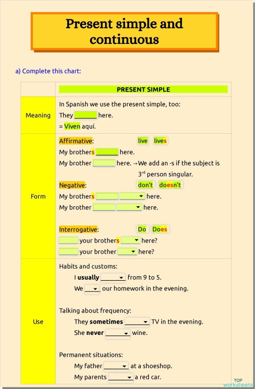 Present simple vs Continuous (3º ESO)