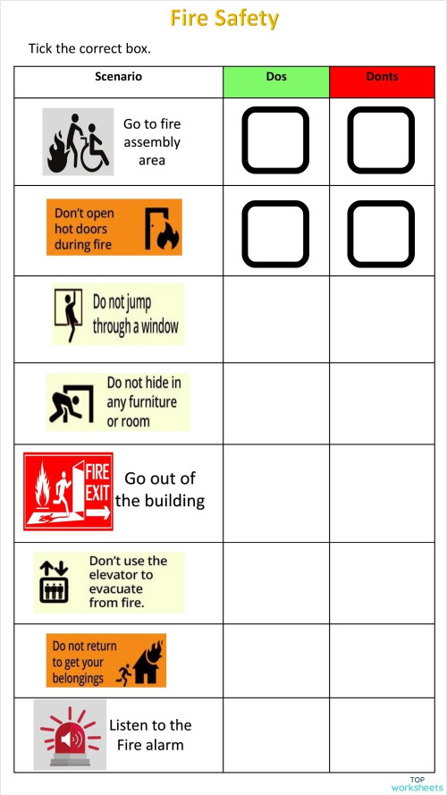 Fire Safety. Interactive worksheet TopWorksheets