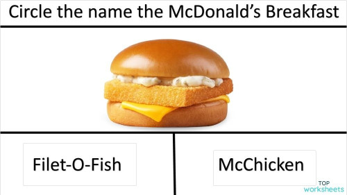 Word McD Breakfast. Interactive worksheet | TopWorksheets