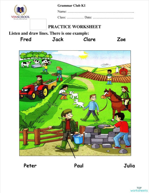 Grammar K1. W1. Day 1. Interactive worksheet | TopWorksheets