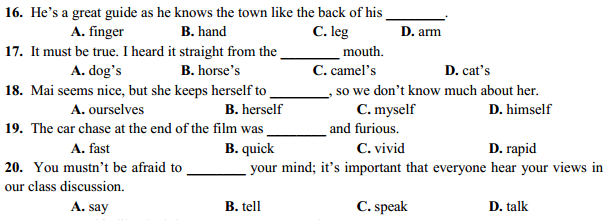 CHUYÊN ĐỀ 12 - IDIOMS. Interactive worksheet | TopWorksheets