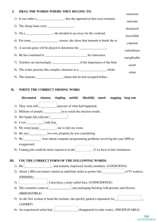 Vocabulary C1 Interactive Worksheet Topworksheets 3597