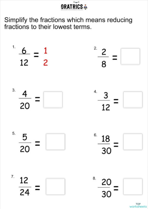 Fractions HH. Interactive worksheet | TopWorksheets