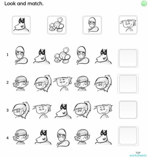 LOOK AND MATCH.. Interactive worksheet TopWorksheets