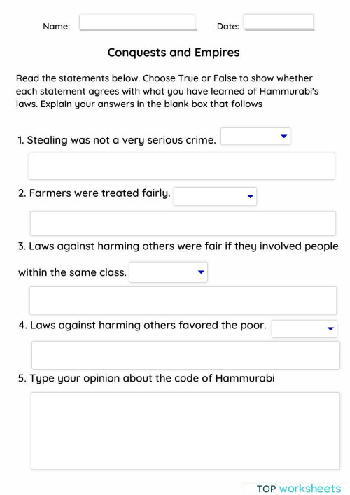 Conquest and Empires. Interactive worksheet | TopWorksheets