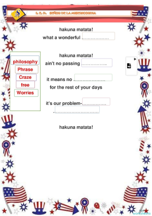HAKUNA MATATA. Interactive worksheet | TopWorksheets