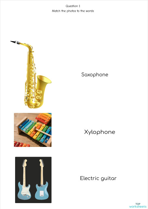 Musical instruments: interactive worksheets and online exercises ...